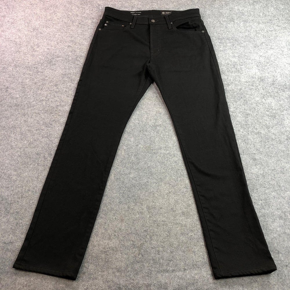 AG Mens Everett Slim Straight Jeans 31x32 Black Japanese Fabric Designer